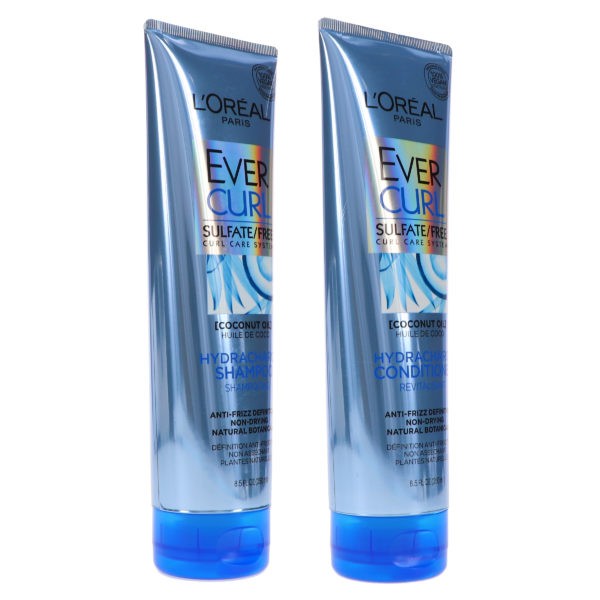 L'Oreal Paris Ever Curl Sulfate Free Hydracharge Shampoo 8.5 oz & Ever Curl Sulfate Free Hydracharge Conditioner 8.5 oz Combo Pack