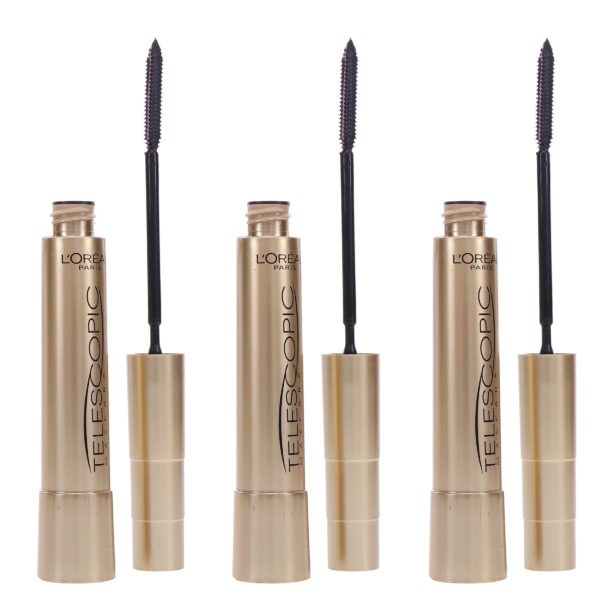 L'Oreal Paris Telescopic Mascara Black 0.27 oz 3 Pack