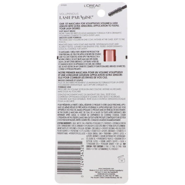 L'Oreal Paris Voluminous Lash Paradise Mascara Blackest Black 0.28 oz