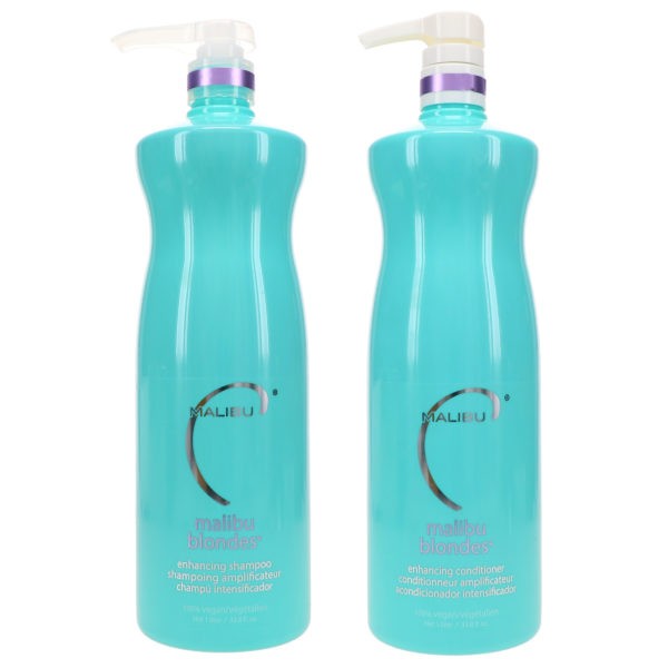 Malibu C Blondes Enhancing Shampoo 32 oz & Blondes Enhancing Conditioner 32 oz Combo Pack