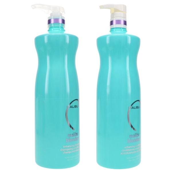 Malibu C Blondes Enhancing Shampoo 32 oz & Blondes Enhancing Conditioner 32 oz Combo Pack