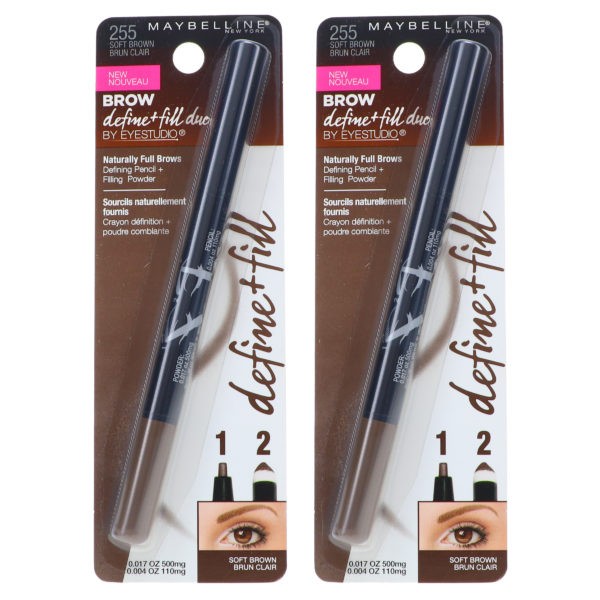 Maybelline New York Brow Define & Fill Duo Soft Brown 0.17 oz 2 Pack