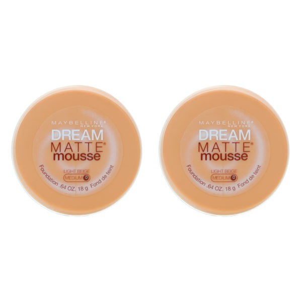 Maybelline New York Dream Matte Mousse Foundation Light Beige 0.5 oz 2 Pack