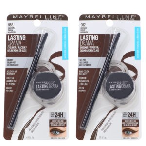 Maybelline New York Eye Studio Lasting Drama Gel Eyeliner Brown  0.11 oz 2 Pack