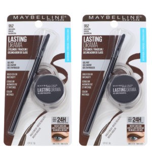 Maybelline New York Eye Studio Lasting Drama Gel Eyeliner Brown  0.11 oz 2 Pack