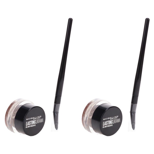 Maybelline New York Eye Studio Lasting Drama Gel Eyeliner Brown  0.11 oz 2 Pack