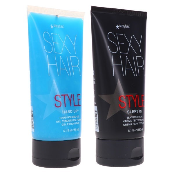 Sexy Hair Style Sexy Hair Hard Up Hard Holdng Gel 5.1 oz & Style Sexy Hair Slept In Texture Creme 5.1 oz Combo Pack