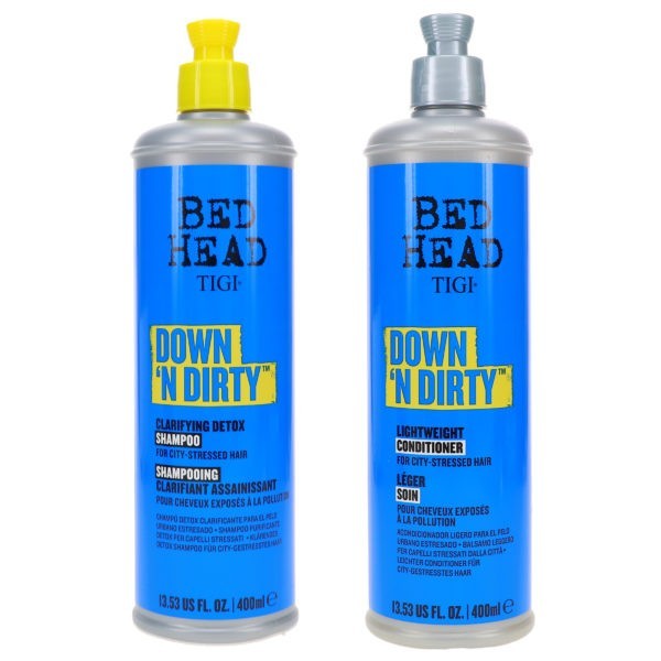 TIGI Bed Head Down N Dirty Shampoo 13.53 oz & Bed Head Down N Dirty Conditioner 13.53 oz Combo Pack