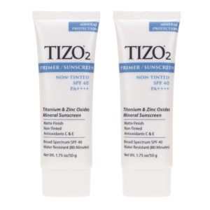 TIZO 2 Facial Mineral Primer/Sunscreen SPF 40 Water Resistant 1.75 oz 2 Pack