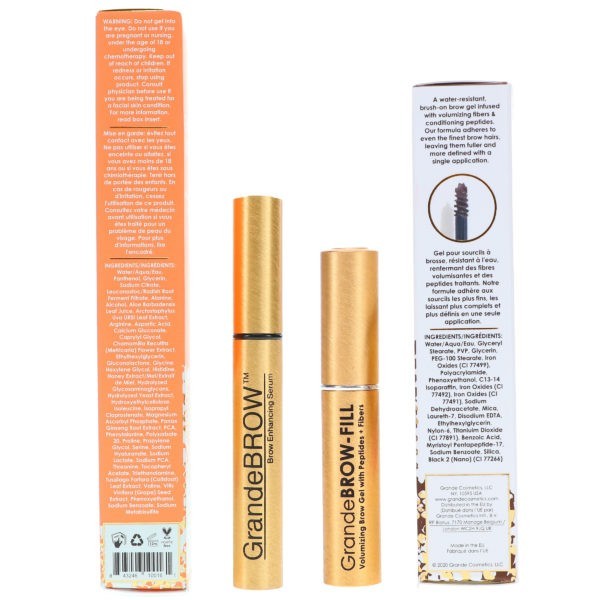 GrandeLash Grandebrow Enhancing Serum 0.1 oz & Grande Browfill Dark 0.14 oz Combo Pack