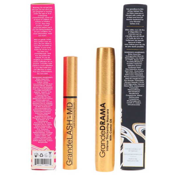 GrandeLash MD Serum Lash Enhancing 0.07 oz & GrandeDrama Thickening Mascara 0.3 oz Combo Pack