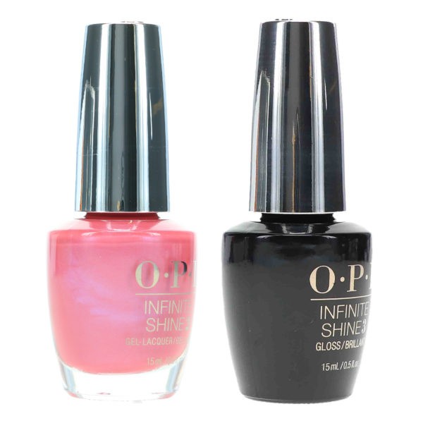 OPI Infinite Shine Not So Bora-Bora-ing Pink 0.5 oz & Infinite Shine Top Coat Prostay Gloss 0.5 oz Combo Pack