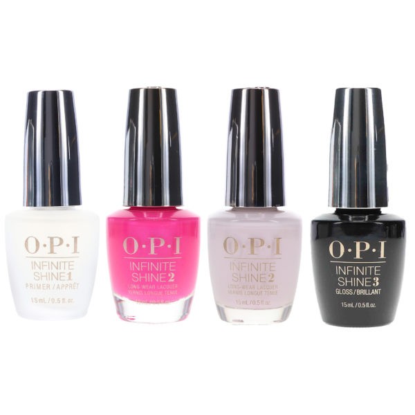 OPI Infinite Shine Telenovela Me About It 0.5 oz, Infinite Shine Hue Is The Artist? 0.5 oz, Infinite Shine ProStay Primer 0.5 oz & Infinite Shine Top Coat Prostay Gloss 0.5 oz Combo Pack