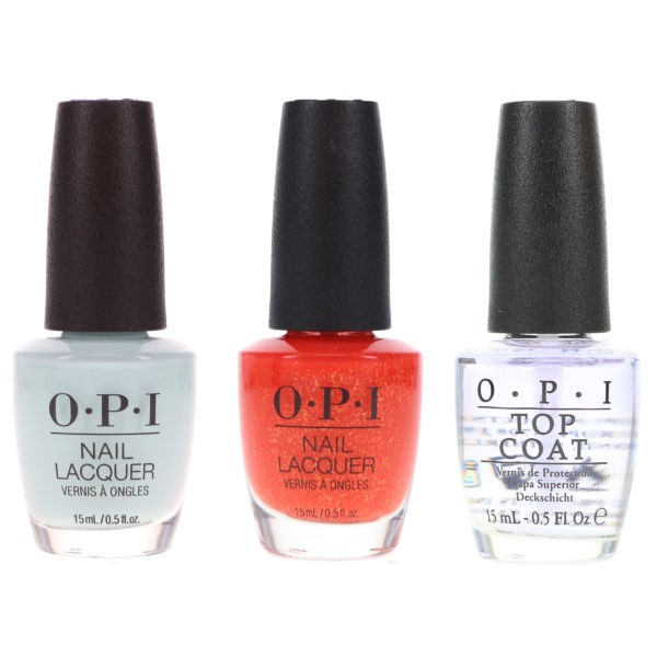 OPI Mural Mural On The Wall 0.5 oz, Mexico City Move-Mint 0.5 oz & Top Coat 0.5 oz Combo Pack