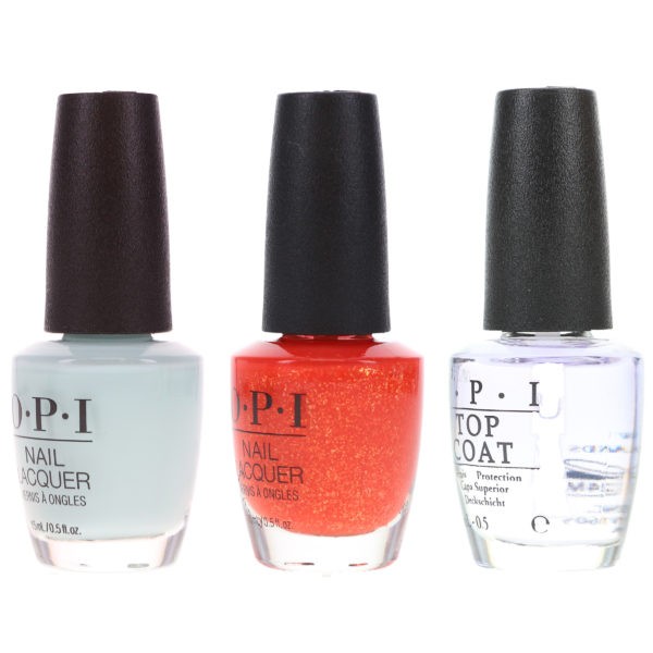 OPI Mural Mural On The Wall 0.5 oz, Mexico City Move-Mint 0.5 oz & Top Coat 0.5 oz Combo Pack