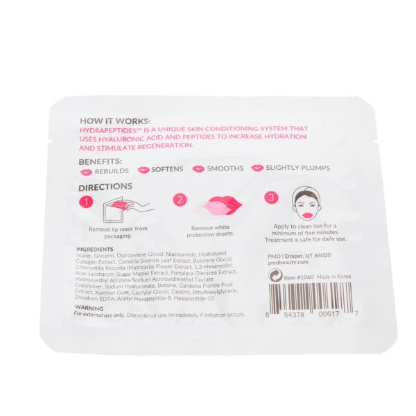 PMD Hydrakiss Bio-Cellulose Anti-Aging Lip Sheet Mask 5 ct