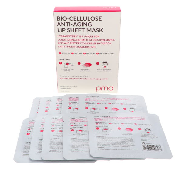 PMD Hydrakiss Bio-Cellulose Anti-Aging Lip Sheet Mask 5 ct