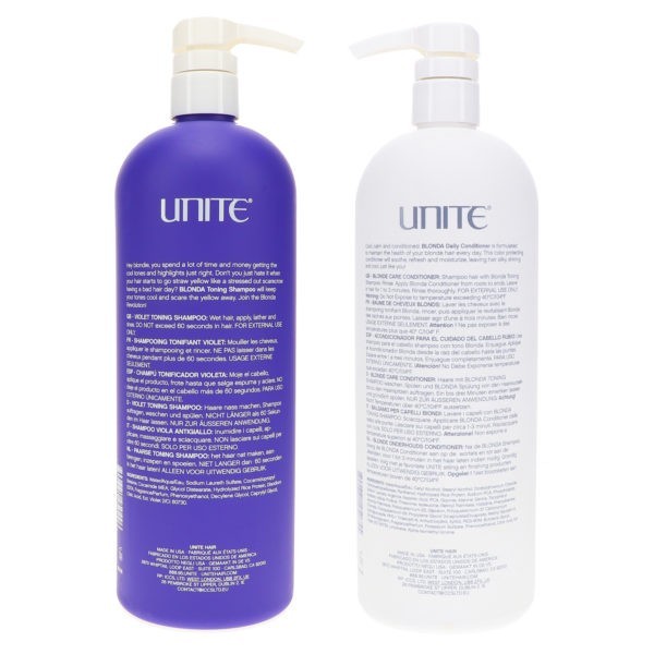 UNITE Hair Blonda Shampoo 33.8 oz & Blonda Conditioner 33.8 oz Combo Pack