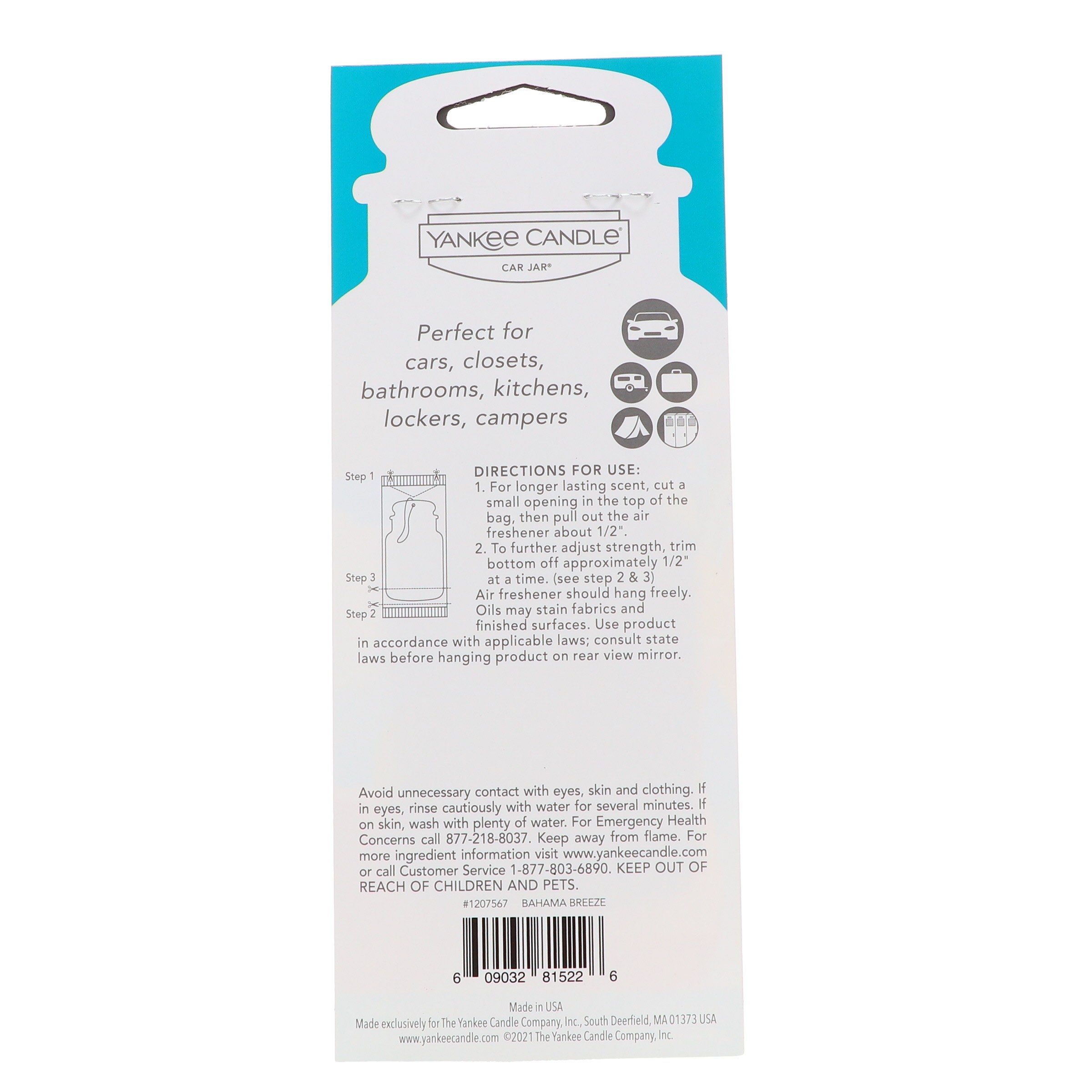 Yankee Candle Car Jar Singles Bahama Breeze