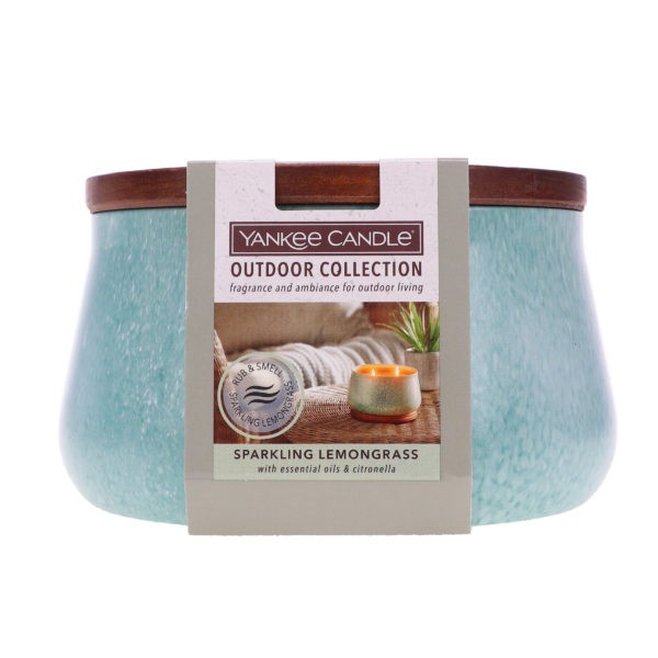 Yankee Candle Large Outdoor Candle Sparkling Lemongrass 20 oz