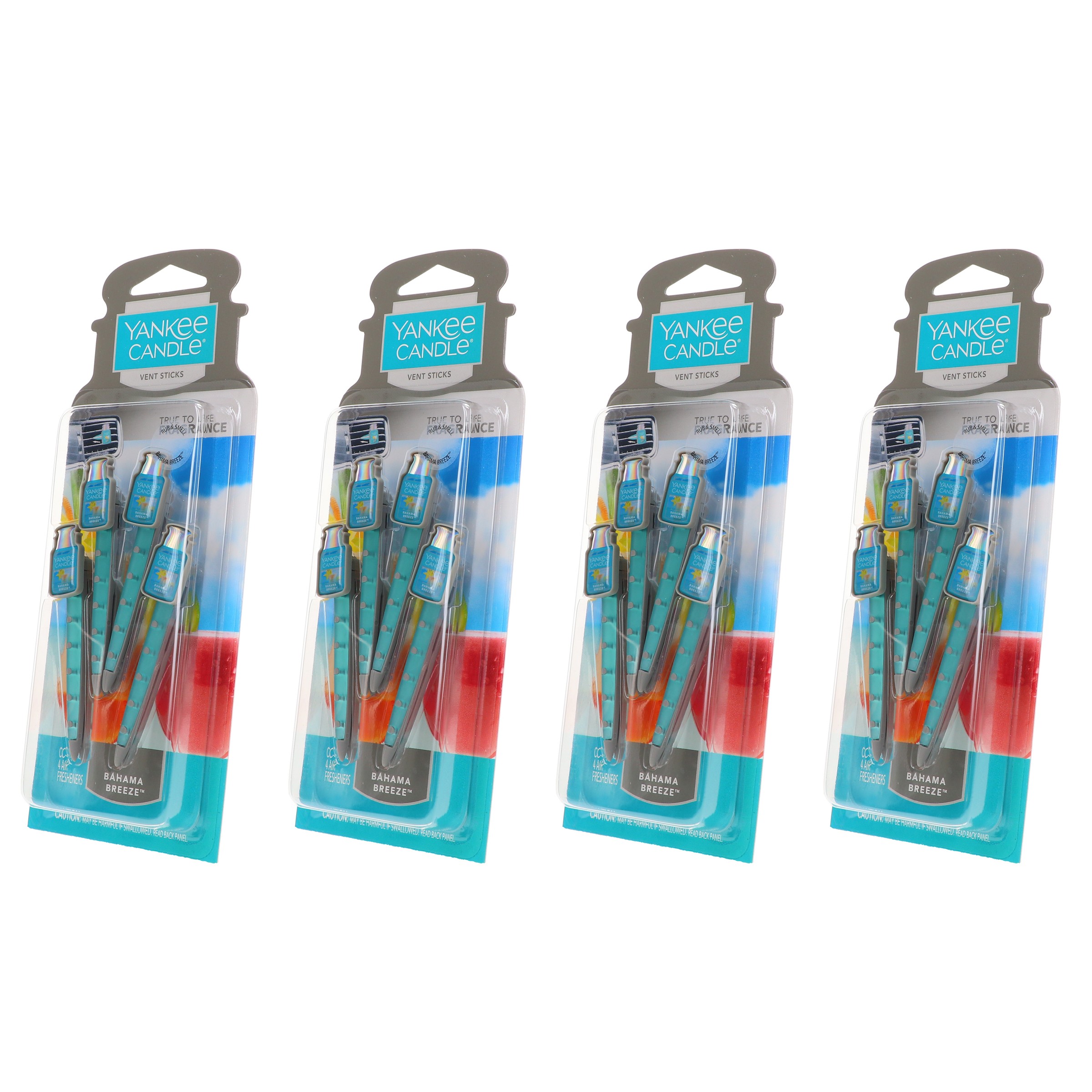 Yankee Candle Vent Sticks Bahama Breeze 4 Pack