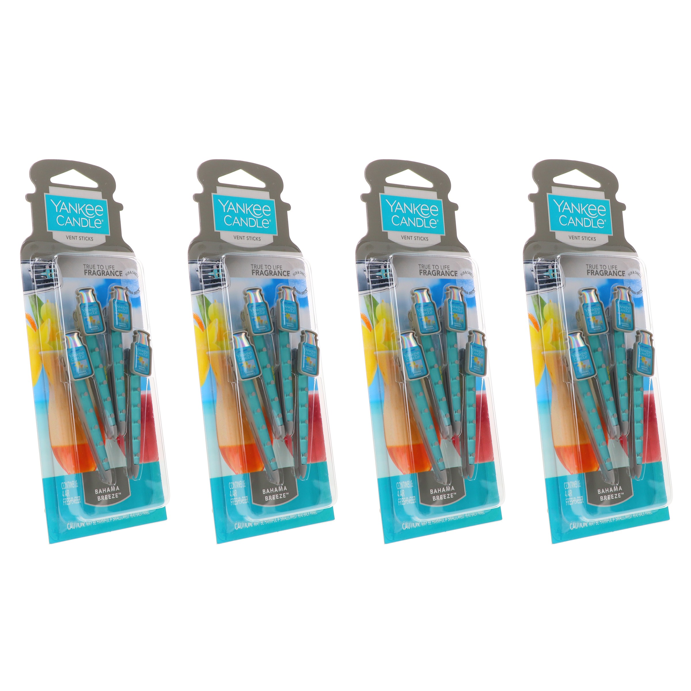 Yankee Candle Vent Sticks Bahama Breeze 4 Pack