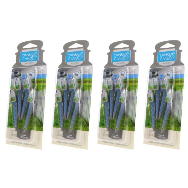 Yankee Candle Vent Sticks Clean Cotton 4 Pack