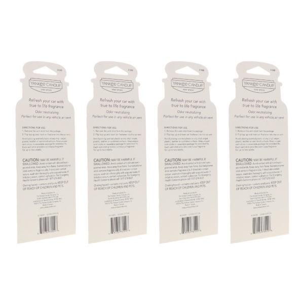 Yankee Candle Vent Sticks Clean Cotton 4 Pack