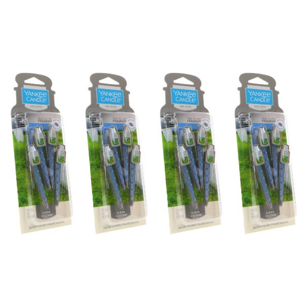 Yankee Candle Vent Sticks Clean Cotton 4 Pack