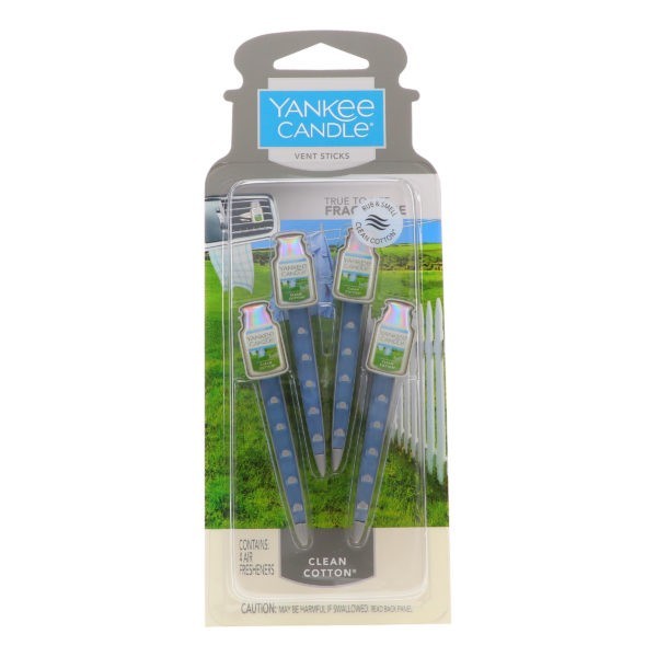 Yankee Candle Vent Sticks Clean Cotton 4 Pack
