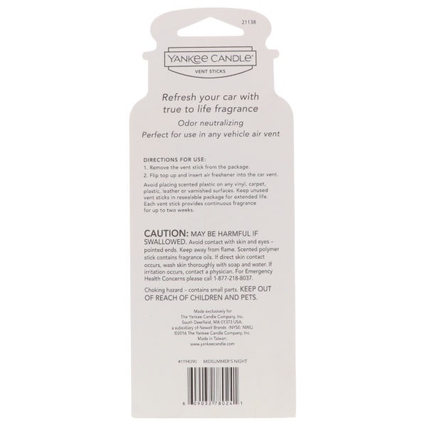 Yankee Candle Vent Sticks Midsummer Night 4 Pack