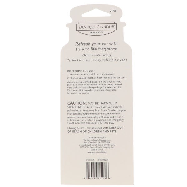Yankee Candle Vent Sticks Pink Sands 4 Pack