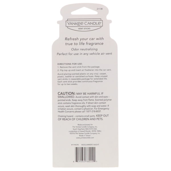 Yankee Candle Vent Sticks Midsummer Night