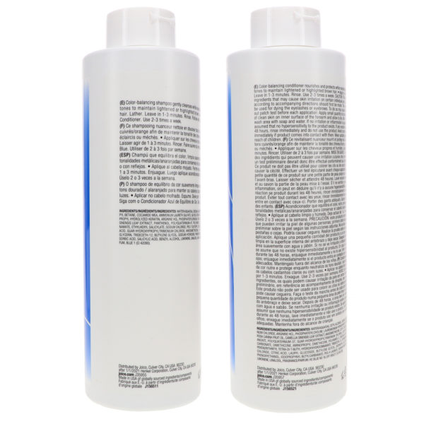 Joico Color Balance Shampoo Blue 33.8 oz & Color Balance Conditioner Blue 33.8 oz Combo Pack