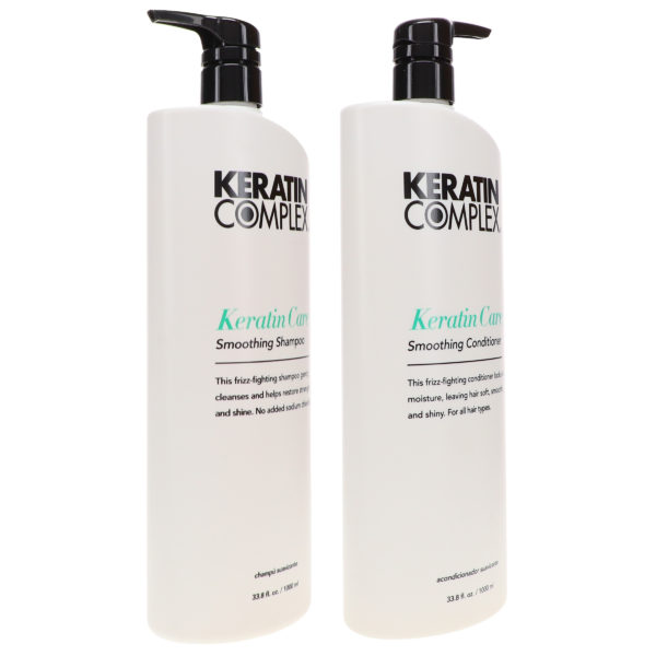 Keratin Complex Keratin Care Shampoo 33.8 oz & Keratin Care Conditioner 33.8 oz Combo Pack with Comb