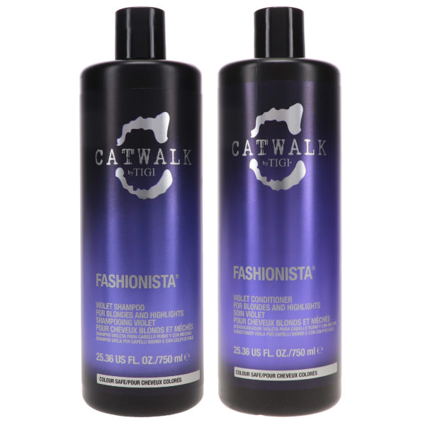 TIGI Catwalk Fashionista Violet Shampoo 25.36 oz & Catwalk Fashionista Violet Conditioner 25.36 oz Combo Pack