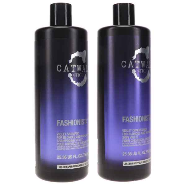 TIGI Catwalk Fashionista Violet Shampoo 25.36 oz & Catwalk Fashionista Violet Conditioner 25.36 oz Combo Pack