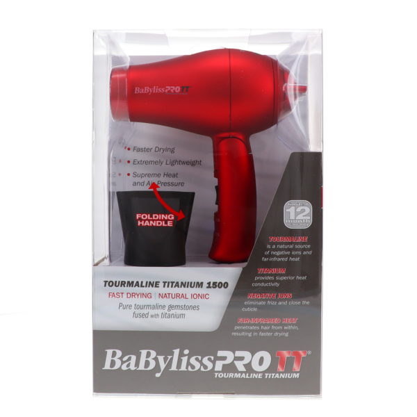 BaBylissPRO TT Tourmaline Titanium Travel Dryer Red