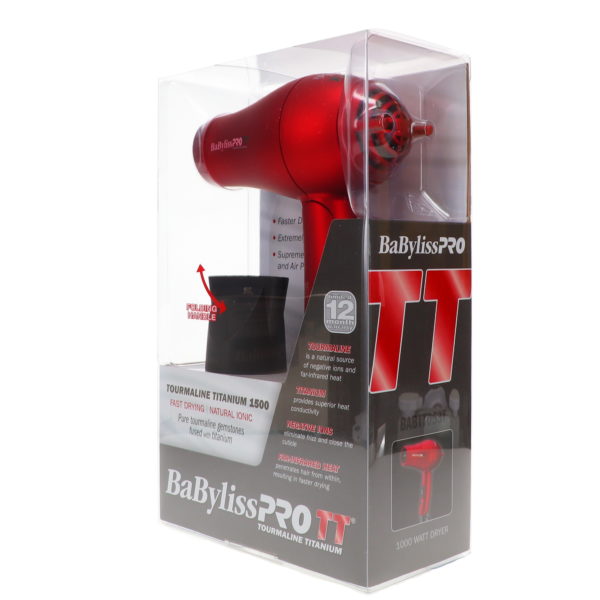 BaBylissPRO TT Tourmaline Titanium Travel Dryer Red