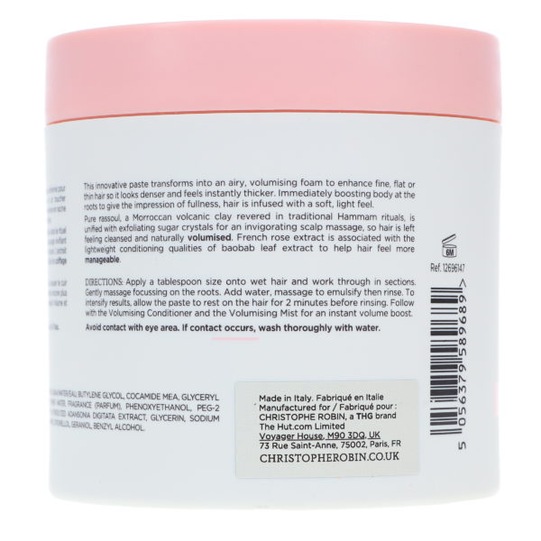 Christophe Robin Cleansing Volumizing Paste with Rassoul Clay and Rose Extracts 8.4 oz