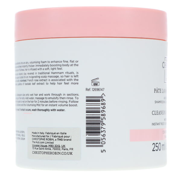 Christophe Robin Cleansing Volumizing Paste with Rassoul Clay and Rose Extracts 8.4 oz