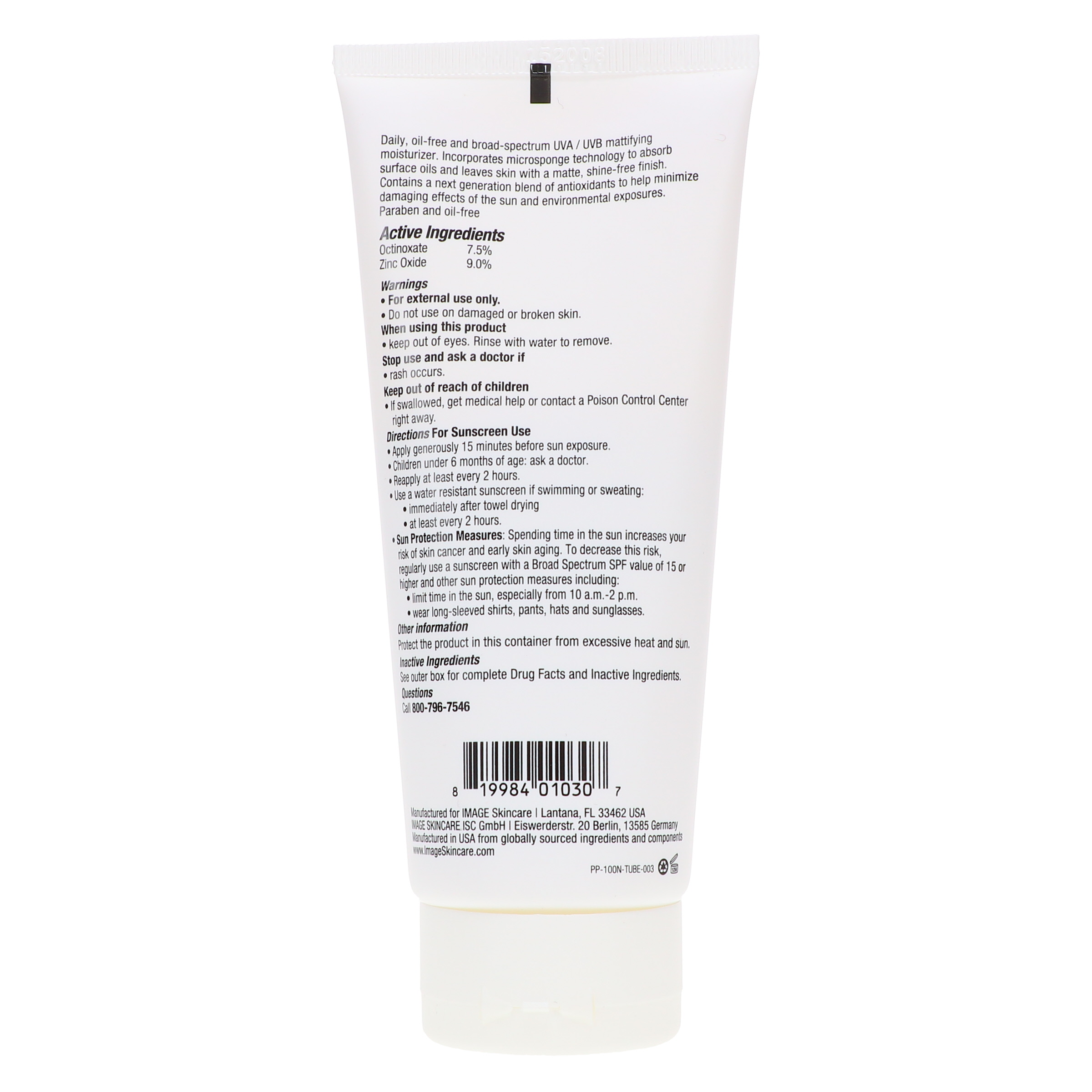 IMAGE Skincare Prevention Plus Daily Matte SPF 32 Oil Free Moisturizer 3.2 oz