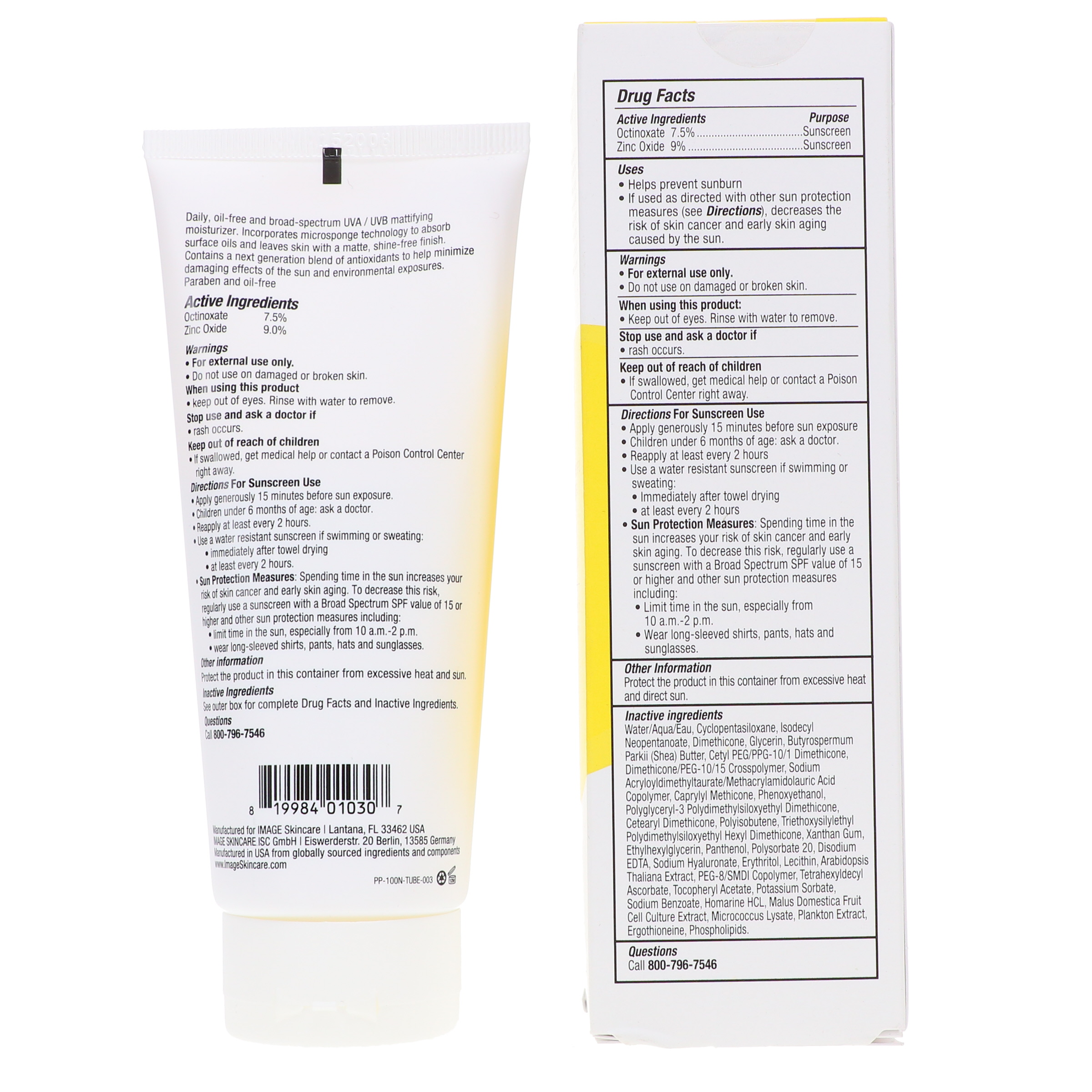 IMAGE Skincare Prevention Plus Daily Matte SPF 32 Oil Free Moisturizer 3.2 oz