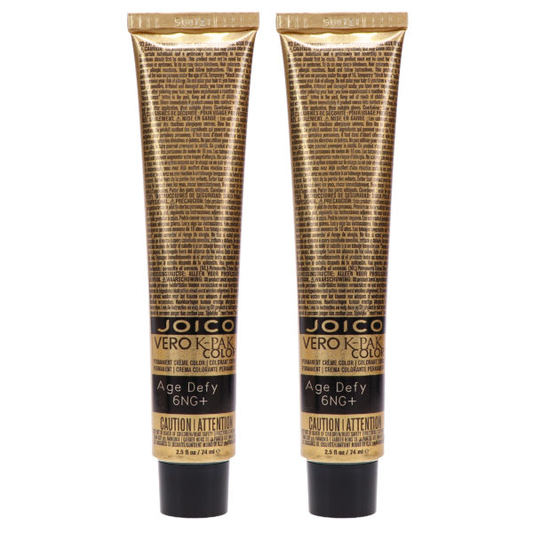 Joico Vero K-Pak Age Defy Hair Color 6NG+ Light Natural Brown 2.5 oz 2 Pack