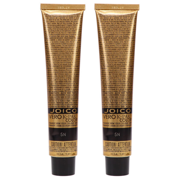 Joico Vero K-Pak Hair Color 5N Medium Brown 2.5 oz 2 Pack