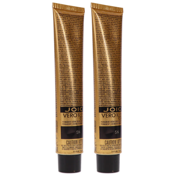 Joico Vero K-Pak Hair Color 5N Medium Brown 2.5 oz 2 Pack