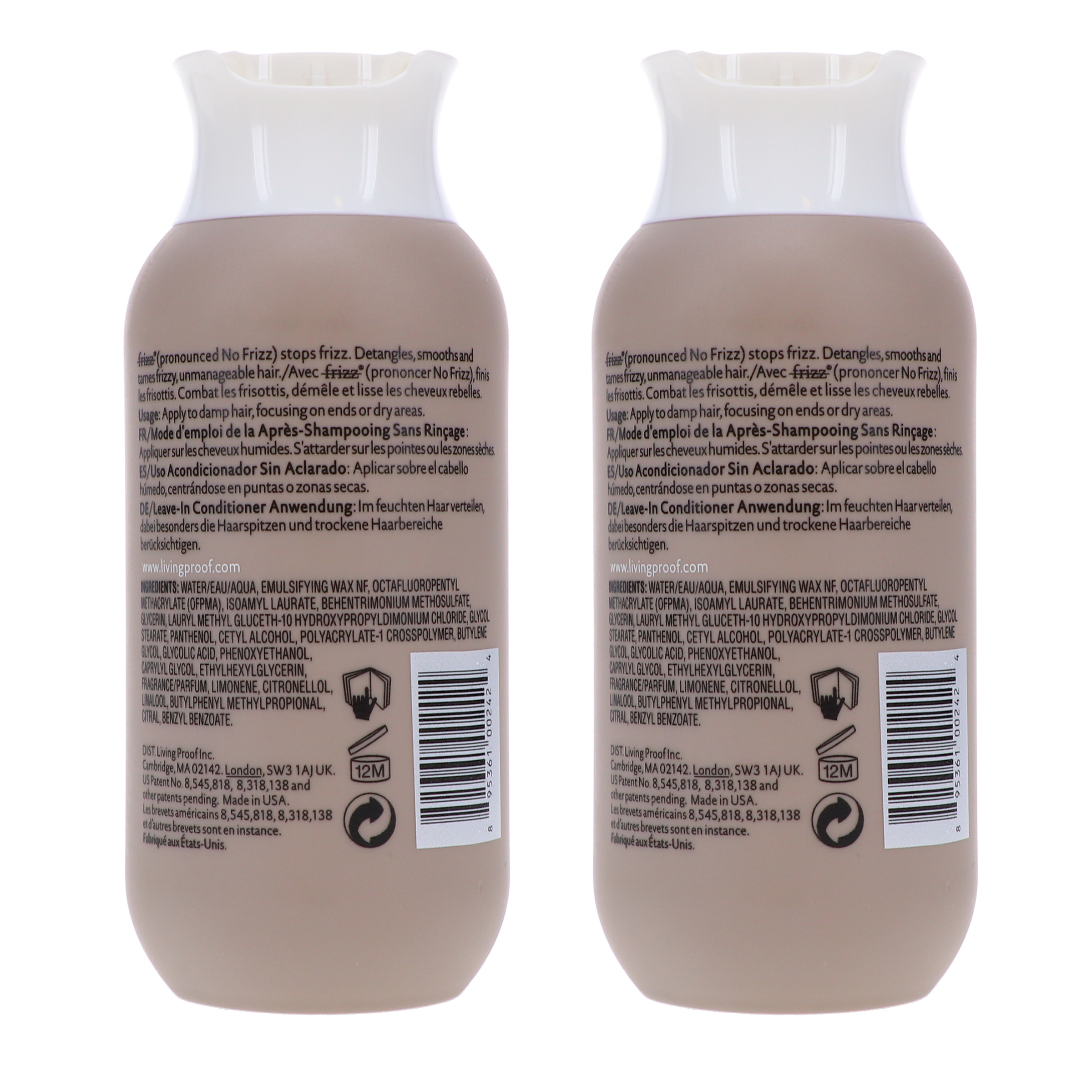 Living Proof No Frizz Leave in Conditioner 4 oz 2 Pack