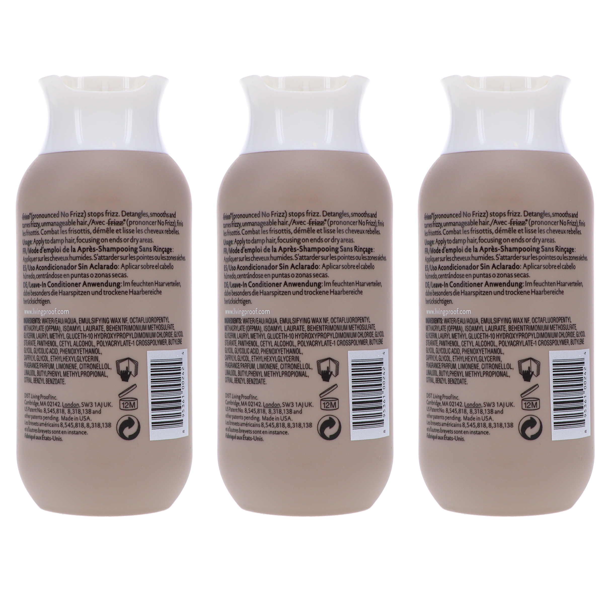 Living Proof No Frizz Leave in Conditioner 4 oz 3 Pack