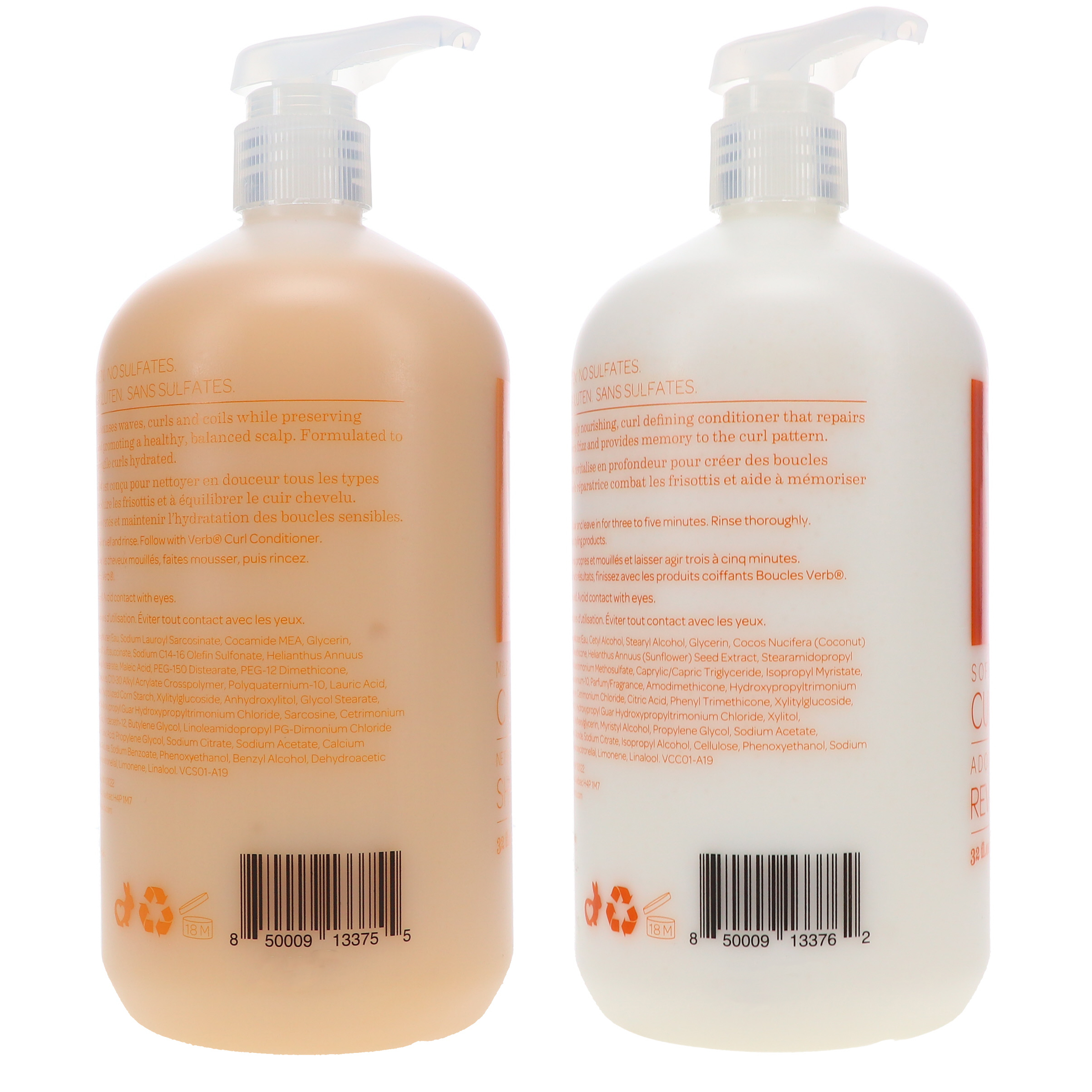 Verb Curl Shampoo 32 oz & Curl Conditioner 32 oz Combo Pack