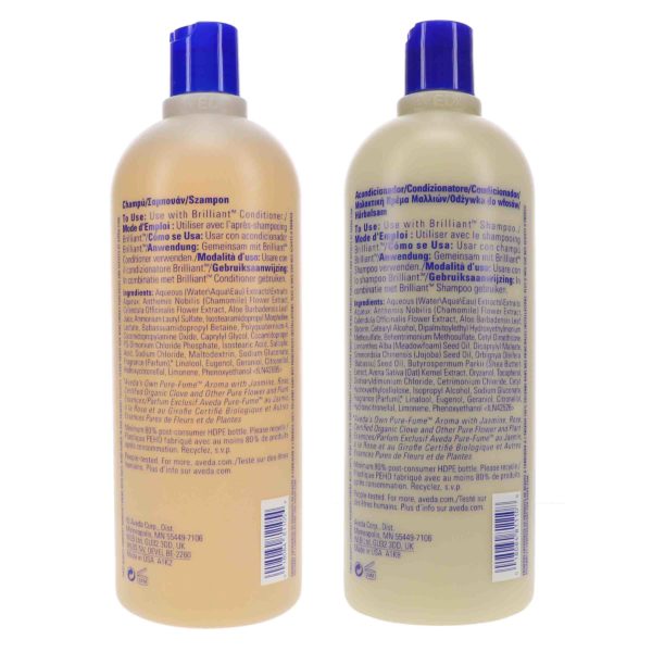 Aveda Brilliant Shampoo 33.8 oz. and Brilliant Conditioner 33.8 oz. Combo Pack